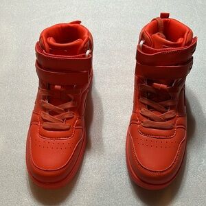 Orange hi top sneakers. Size 10. NIB